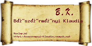 Böszörményi Klaudia névjegykártya