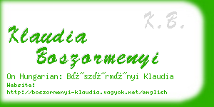 klaudia boszormenyi business card